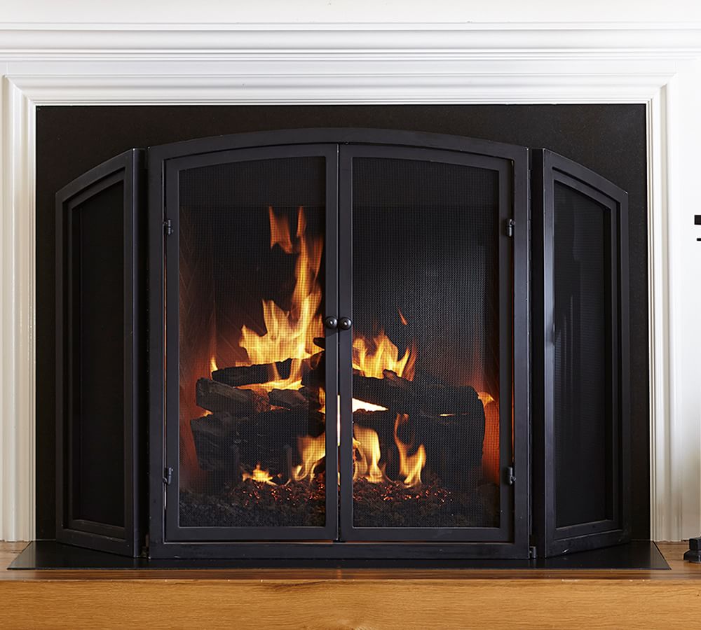 Classic Fireplace Triple Screen Fireplace Collection Pottery Barn