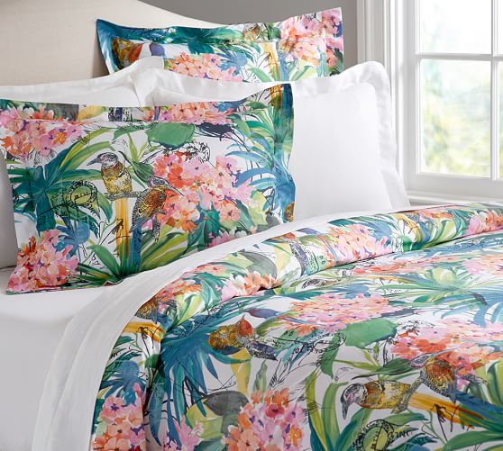 pottery barn duvet birds