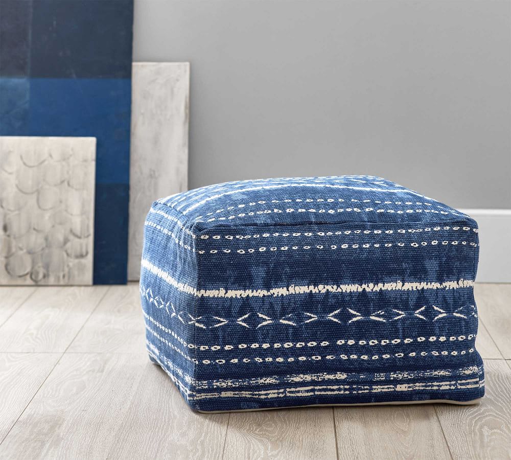 Shibori Printed Pouf Pottery Barn