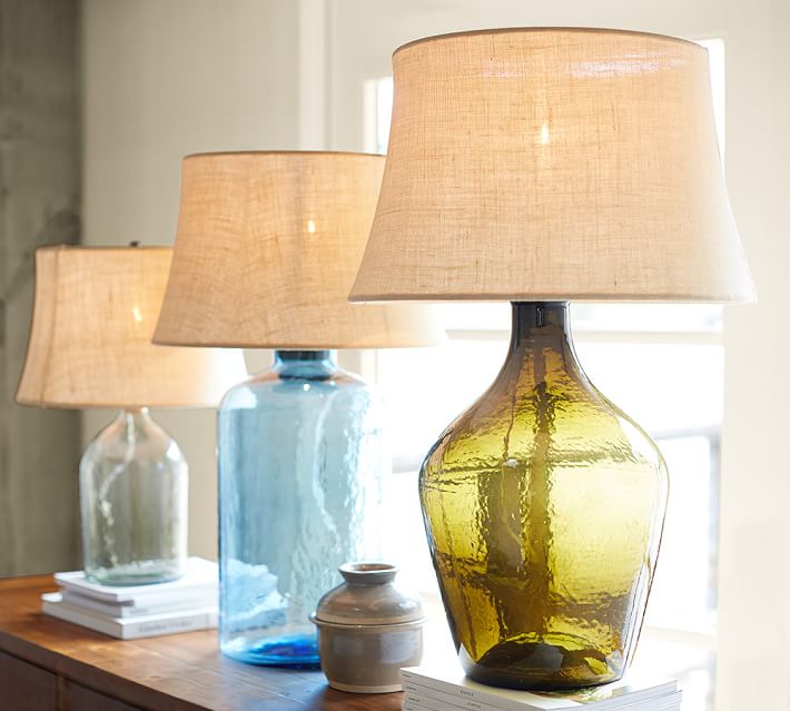 pottery barn clift glass table lamp