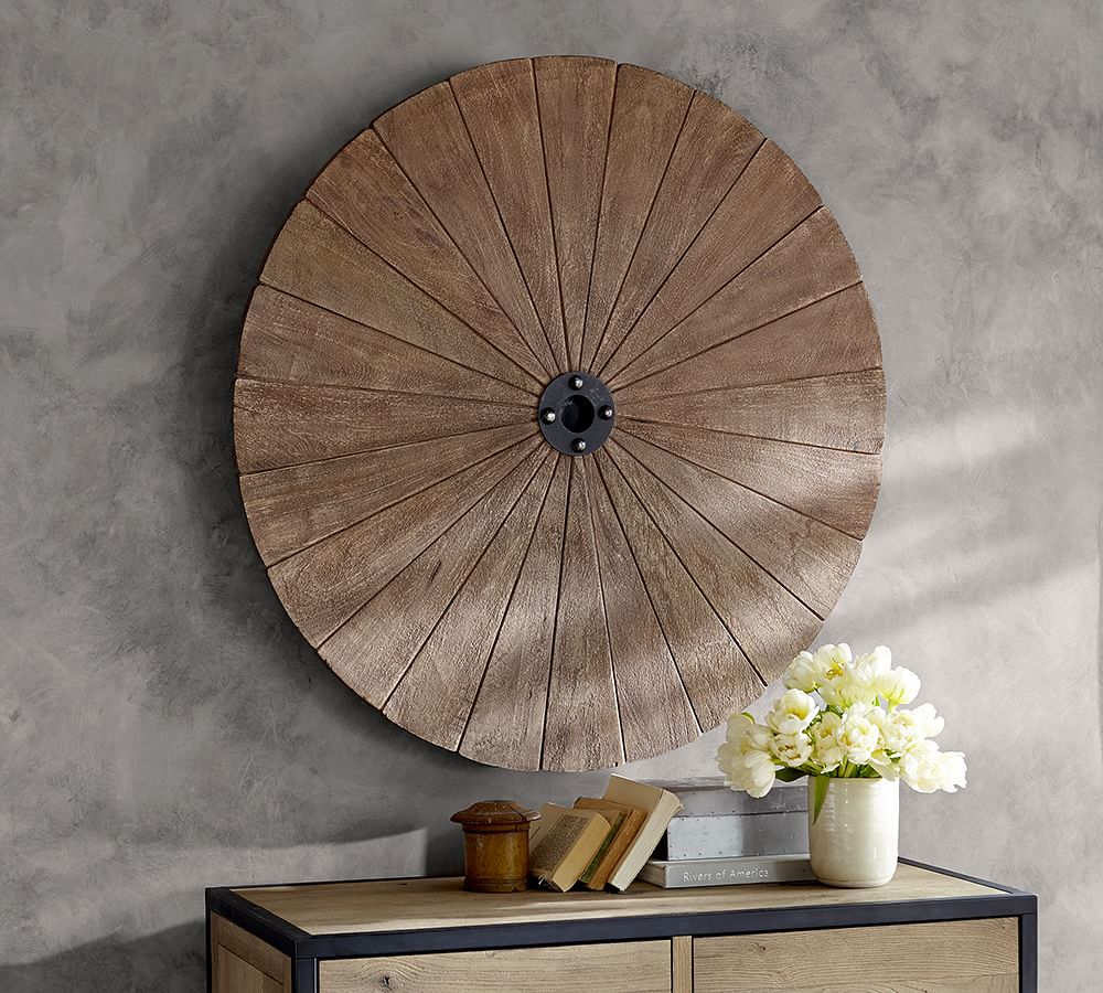 Wood Disc Wall Art Wall Decor Pottery Barn