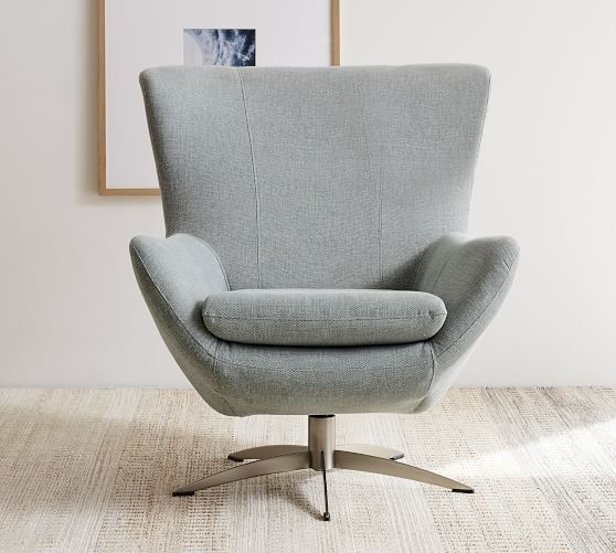 wells upholstered swivel armchair