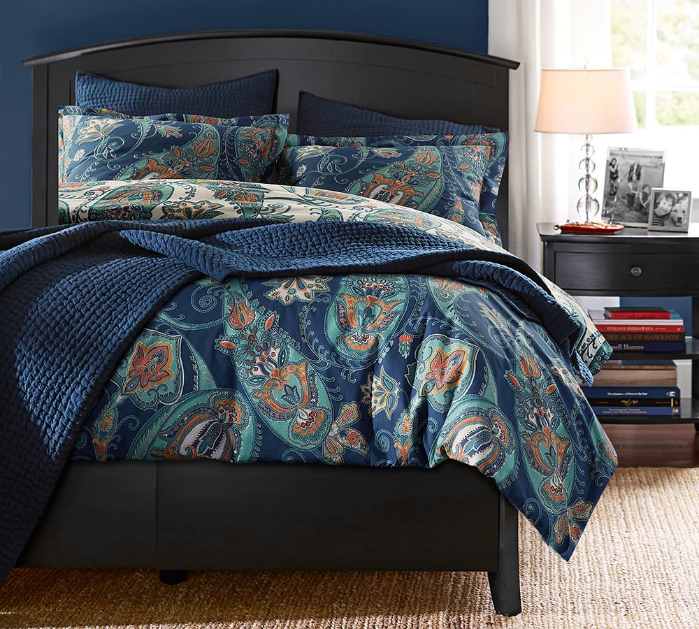 Leah Paisley Reversible Patterned Duvet Cover & Sham Pottery Barn