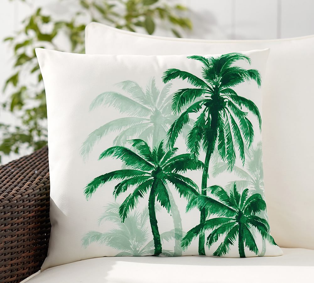 Palm Trees Print Indoor/Outdoor Pillow Pottery Barn