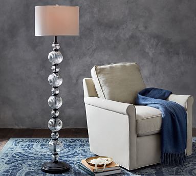 pottery barn glass floor lamp