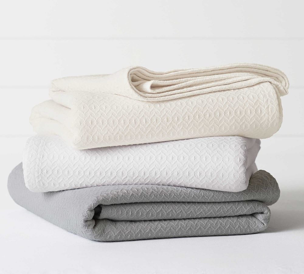 Diamond Organic Cotton Throw Blanket | Pottery Barn