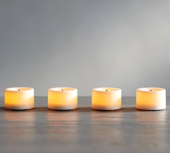 DRomance Flickering Flameless Votive Candles Bulk with Remote Set of 10 Plastic Warm Light Christmas Home Decoration Battery Included Ivory, 1.5 x 2 Inch Battery Operated LED Tealights Candles 
