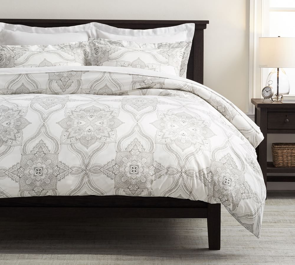 grey medallion duvet cover