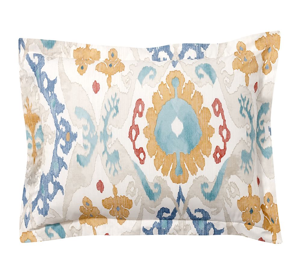 Sarina Ikat Organic Patterned Duvet Cover & Shams | Pottery Barn