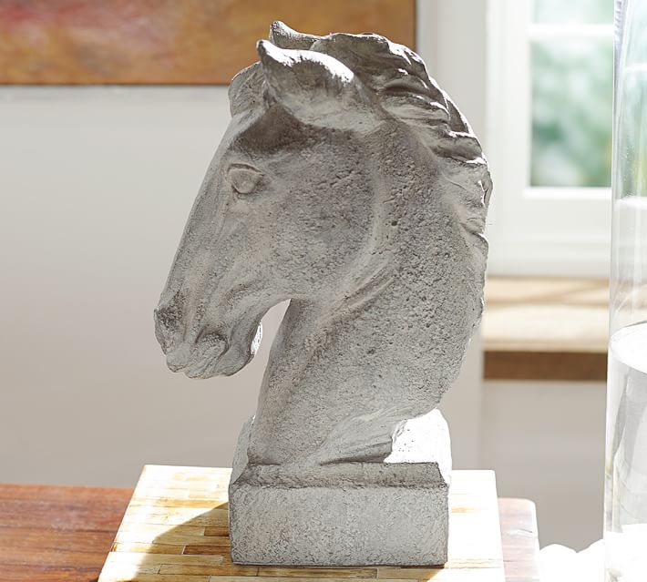 pottery barn horse head lamp