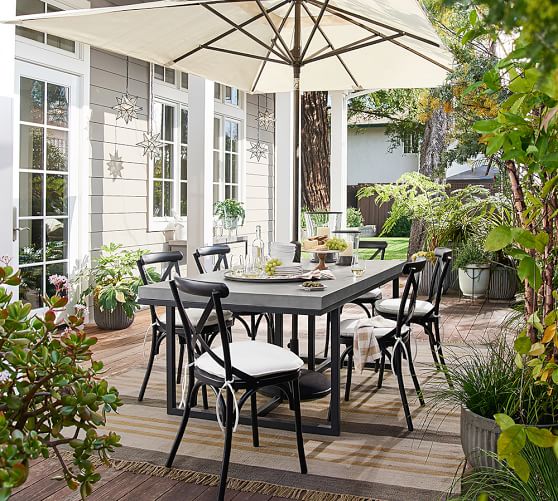 pottery barn concrete table outdoor