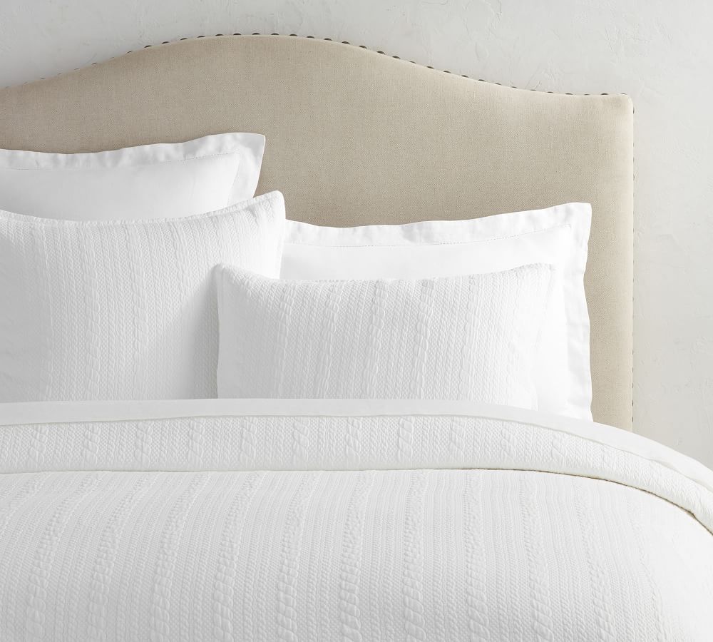 Cable Matelase Cotton Duvet Cover & Shams Pottery Barn