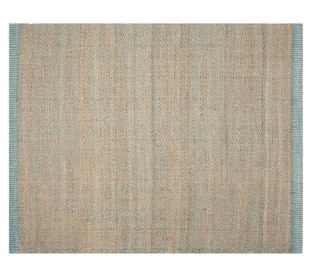 Cooper ZigZag Natural Fiber Rug Aqua Pottery Barn