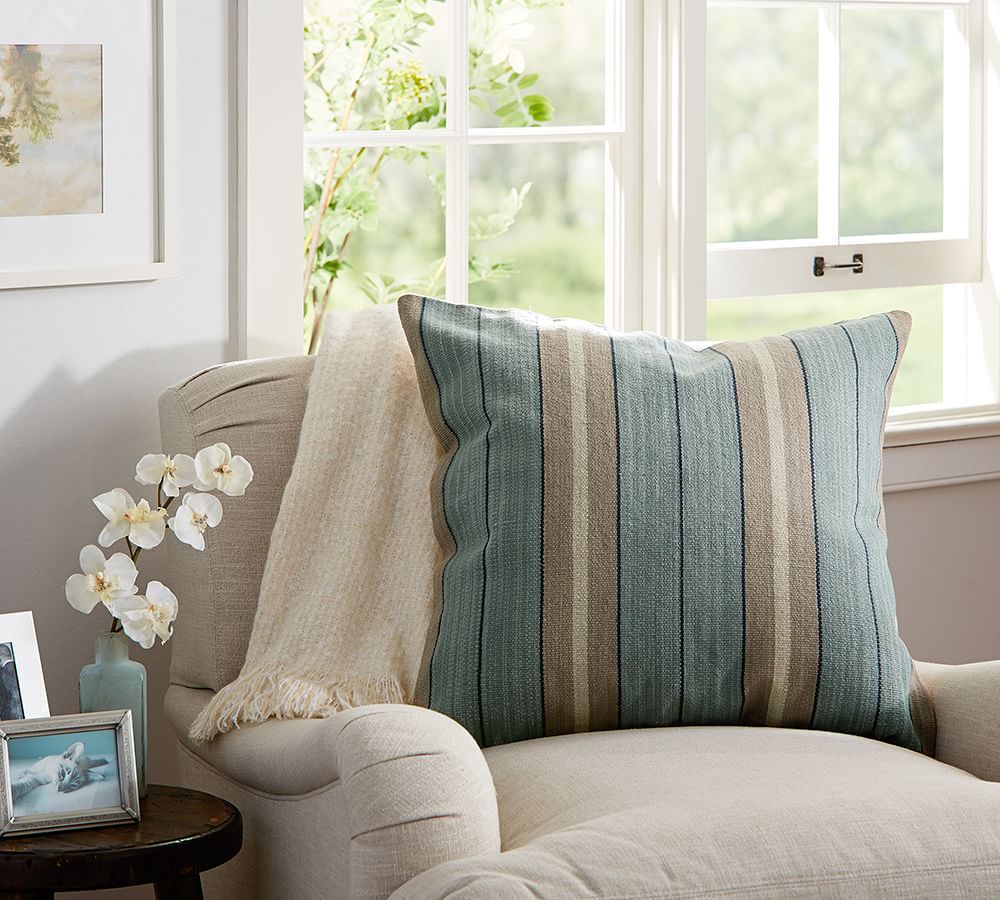 Minna Stripe Dhurrie Decorative Pillow Cover Pottery Barn