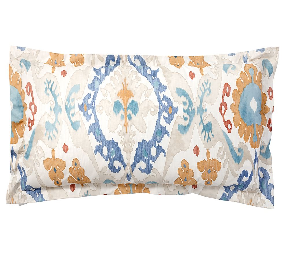 Sarina Ikat Organic Patterned Duvet Cover & Shams Pottery Barn