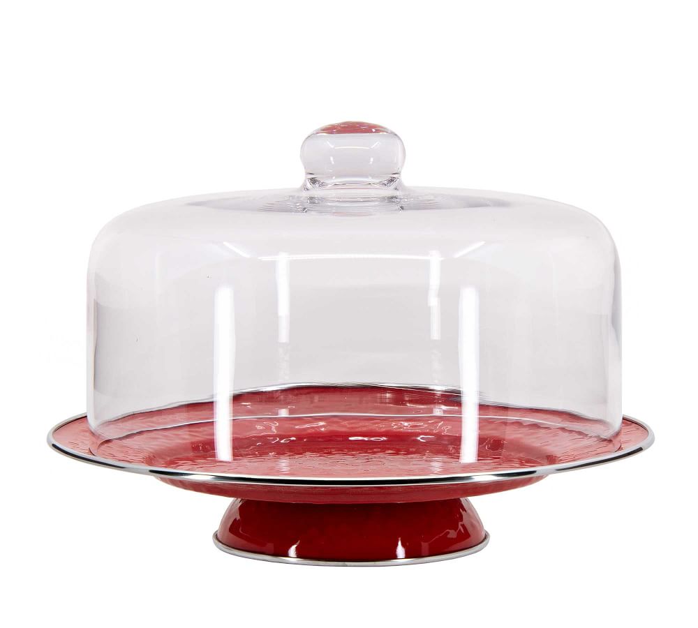 Golden Rabbit Enamel Cake Stand & Dome Pottery Barn