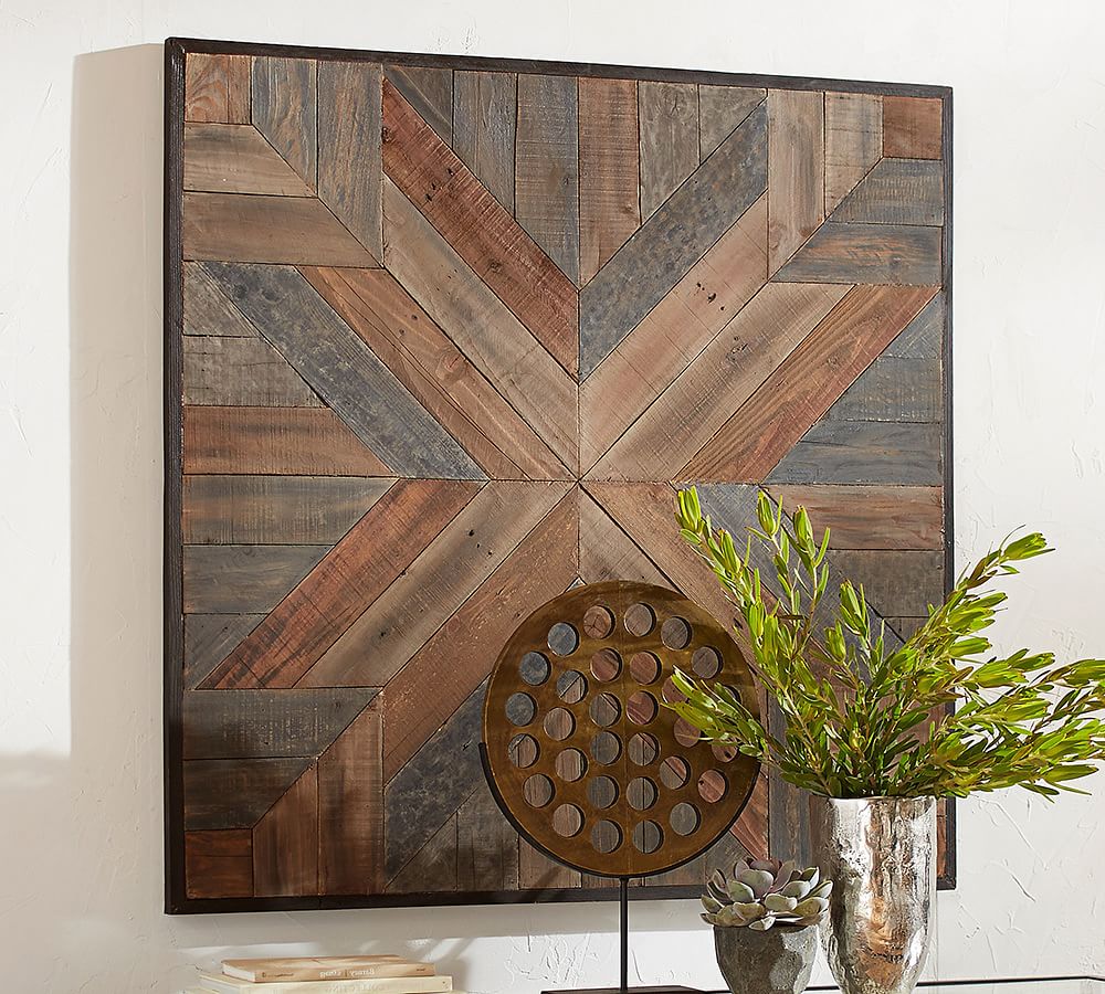 Planked Quilt Square Wall Art Wall Decor Pottery Barn