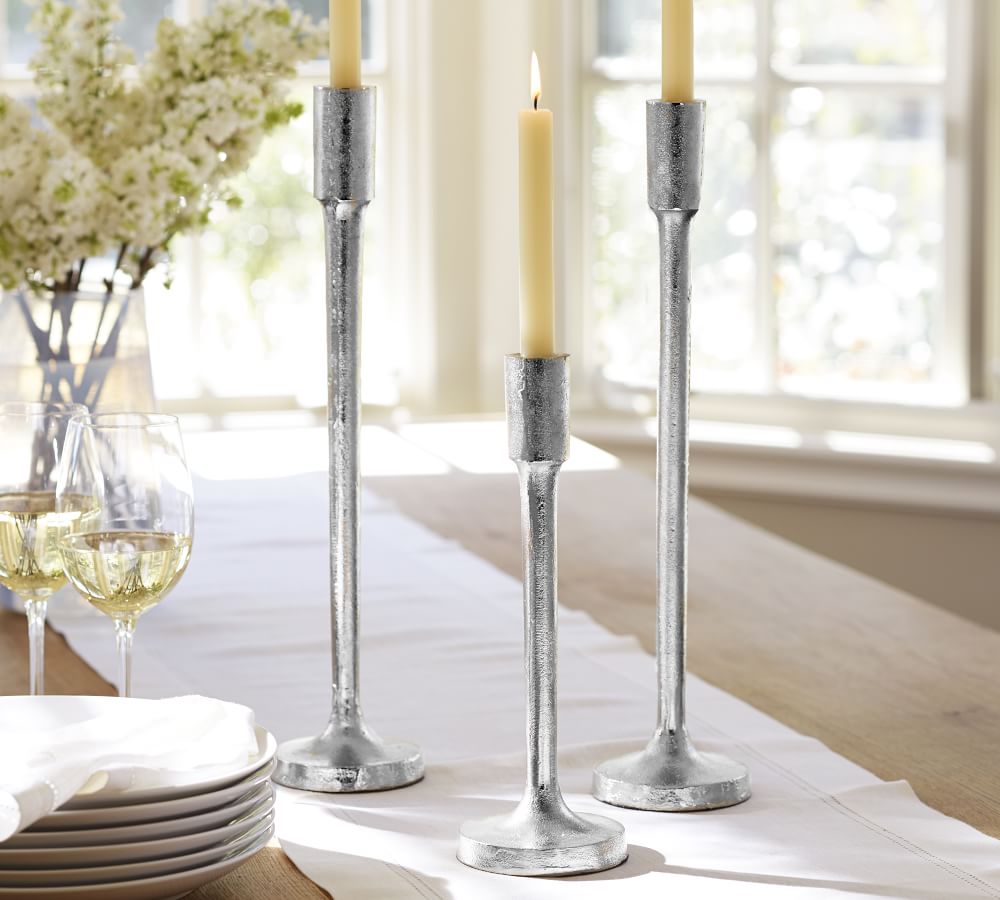 Cast Silver Taper Candle Holder Pottery Barn