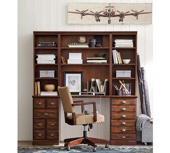 pottery barn bookshelf desk