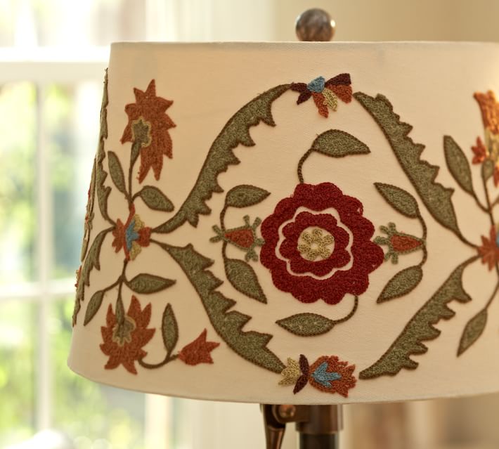 embroidered drum lamp shade