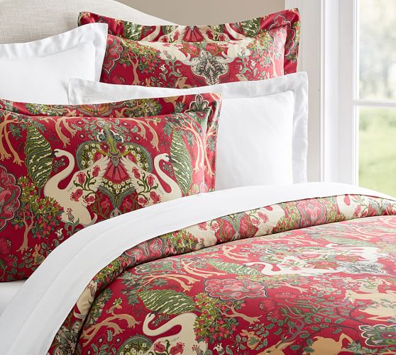 pottery barn holiday duvet covers