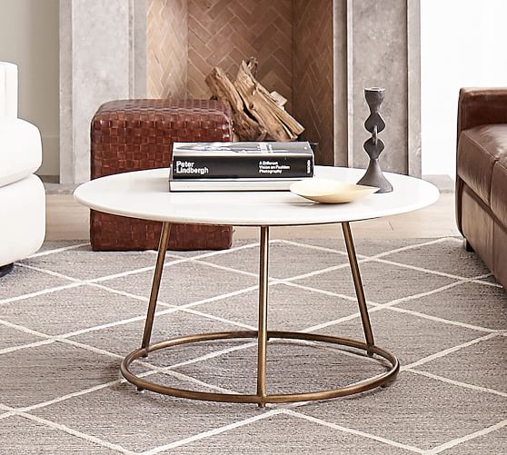 pottery barn coffee table marble