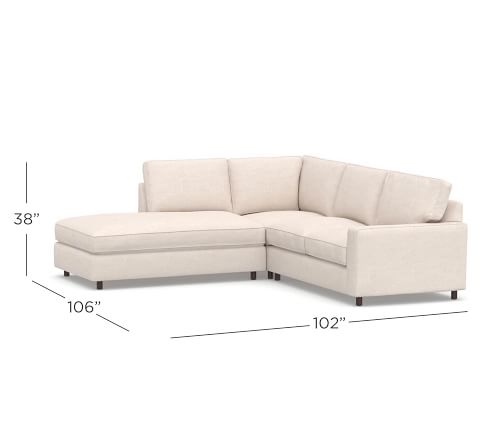 PB Comfort Square Arm Upholstered 3-Piece Bumper Sectional | Pottery Barn