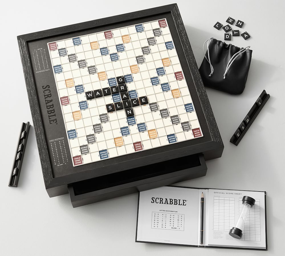 Wooden Scrabble Board Game Luxury Edition Pottery Barn
