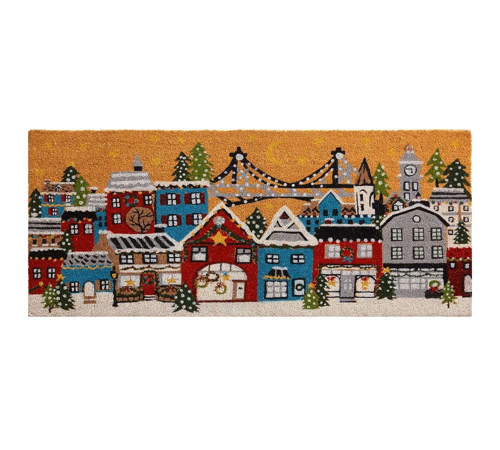 Christmas in the City Doormat Pottery Barn