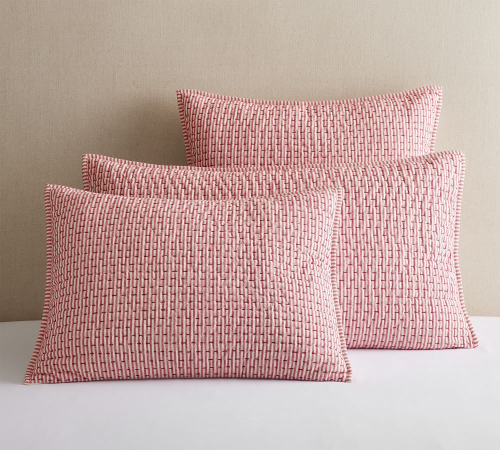 PickStitch Wheaton Reversible Striped Cotton Quilted Sham Pottery Barn