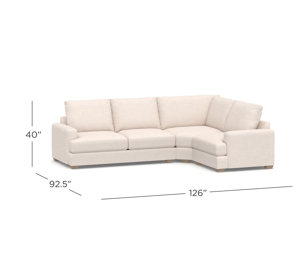 Canyon Square Arm Upholstered 3-Piece Sectional with Wedge | Pottery Barn