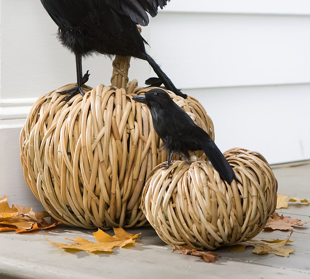 Woven Rattan Pumpkin Pottery Barn