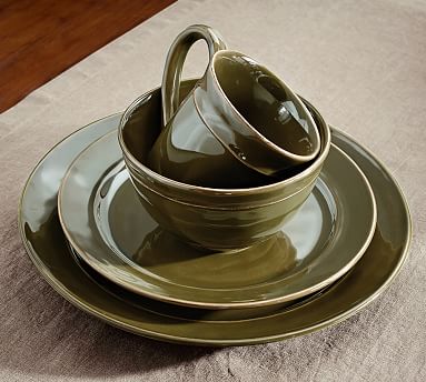 olive green dinner plates