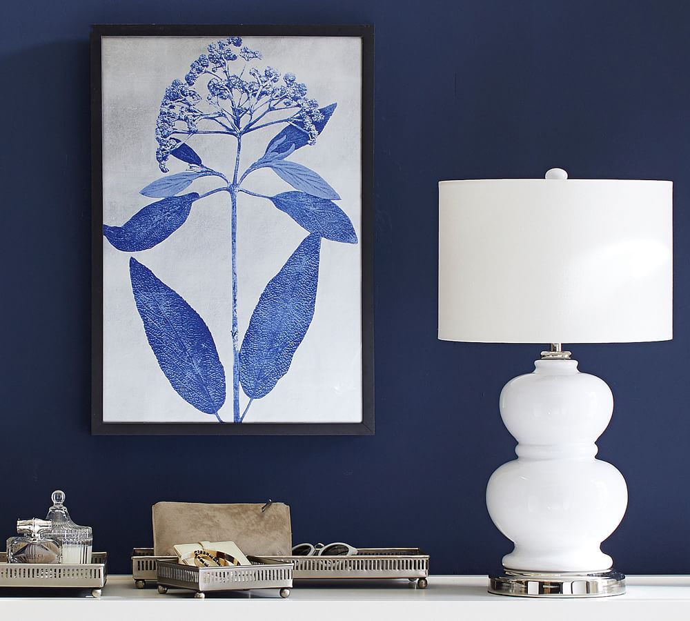 Indigo Silver Leaf Framed Prints Pottery Barn