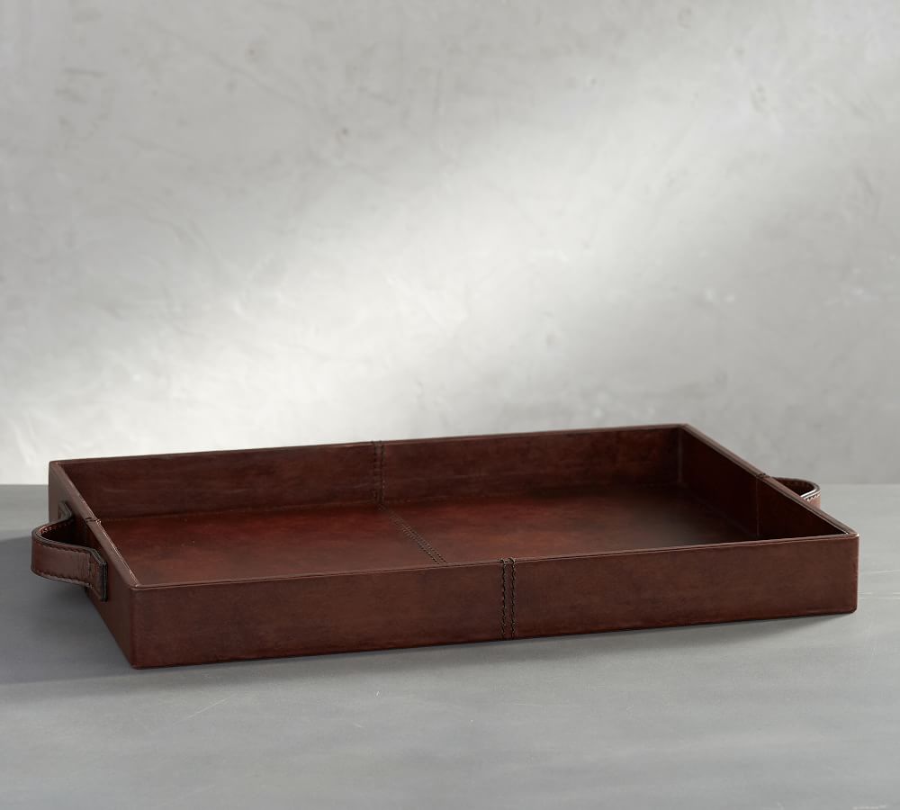 Rectangular Saddle Leather Tray Pottery Barn