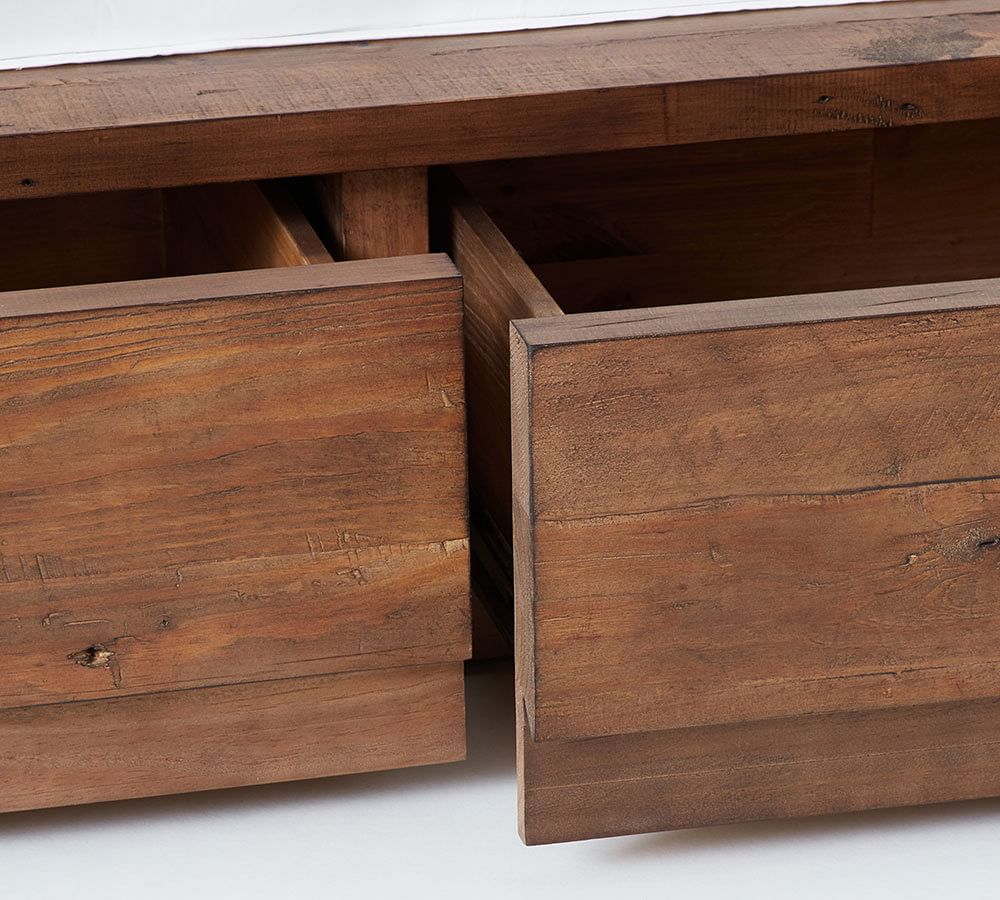 Big Daddy's Antiques Reclaimed Wood Storage Platform Bed Pottery Barn