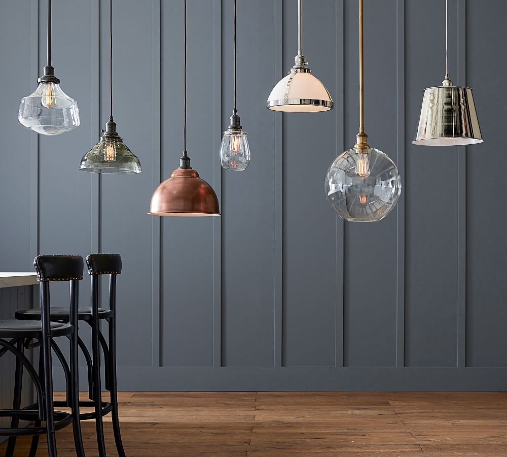 Industrial Milk Glass Cord Pendant | Pottery Barn