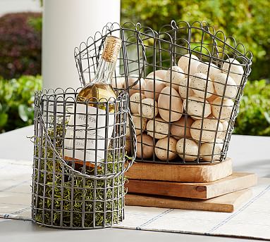 Pottery Barn Taylor Wire Coffee Table Sized Baskets 
