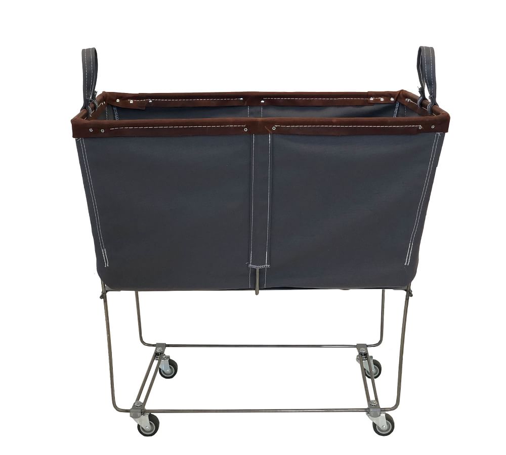 Medium Elevated Canvas Laundry Basket with Wheels Pottery Barn
