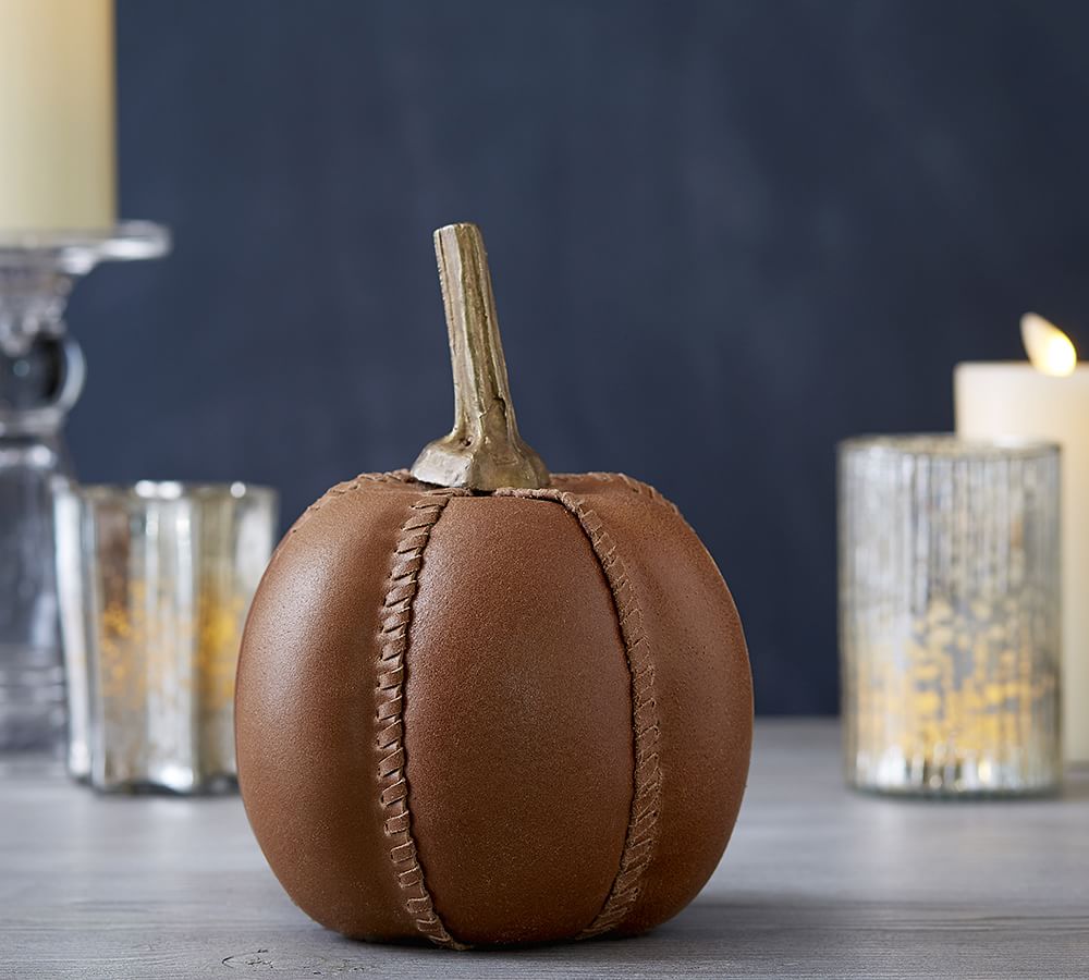 Leather Pumpkin Pottery Barn