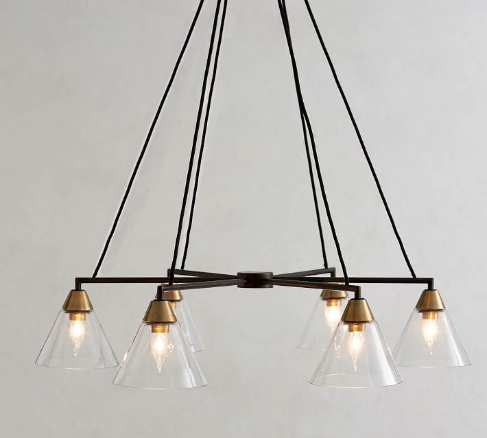 claremont flared glass linear chandelier