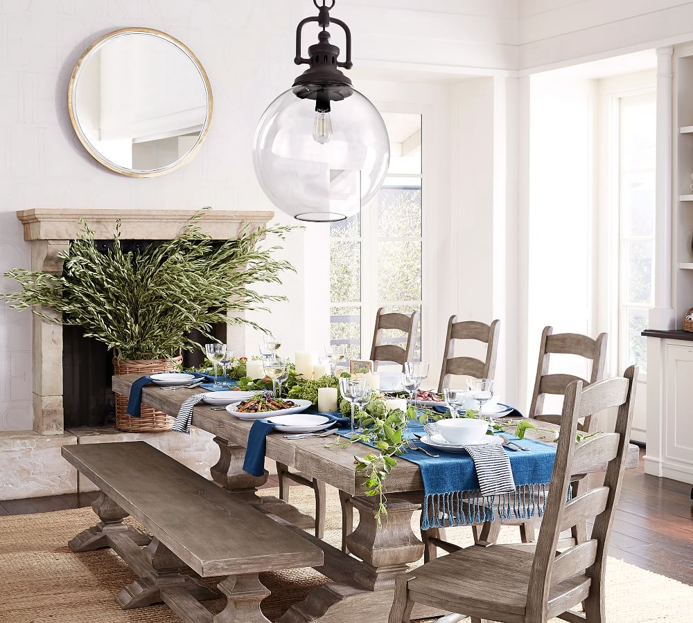 Duke Oversized Recycled Glass & Metal Outdoor Pendant Pottery Barn