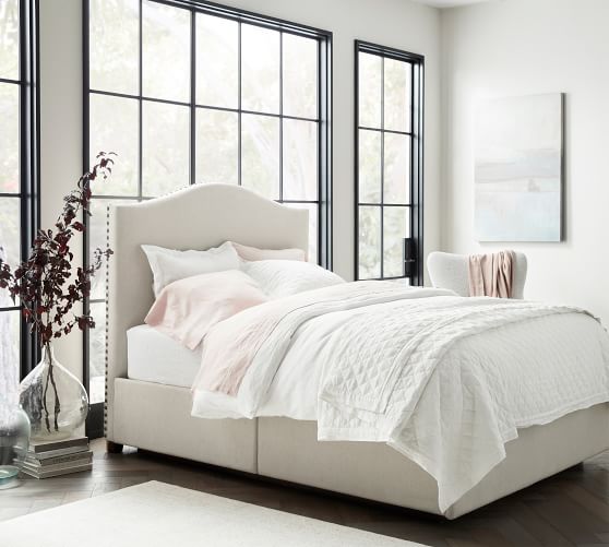 pottery barn queen platform bed with storage