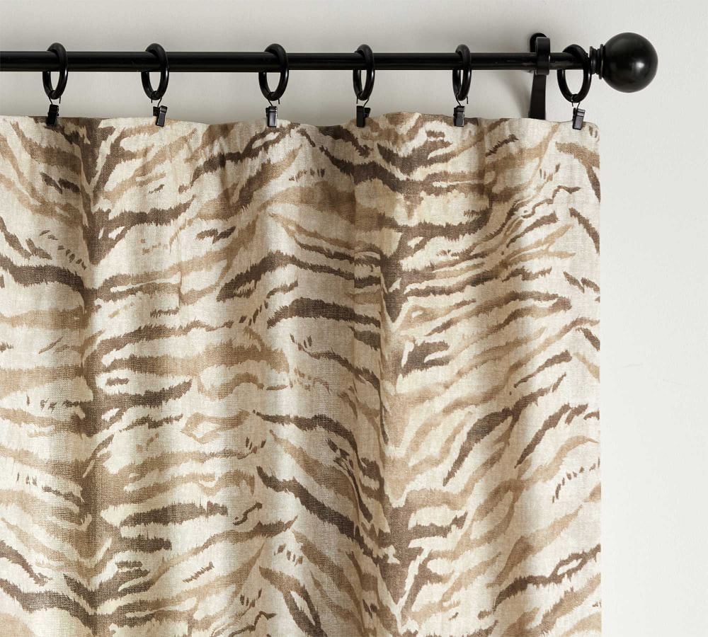 Zebra Print Linen/Cotton Rod Pocket Curtain Pottery Barn