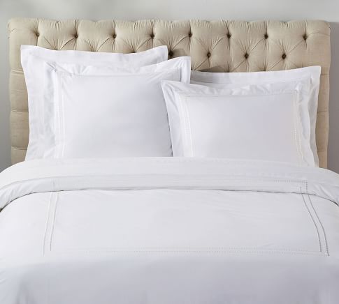 Pearl Organic Percale Duvet Cover | Pottery Barn