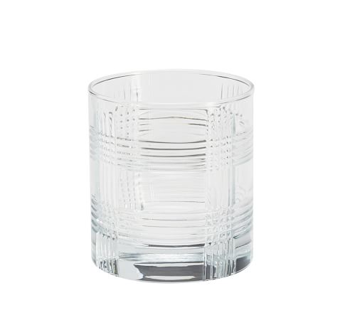 Cut Plaid Glassware, Sets of 6 | Pottery Barn