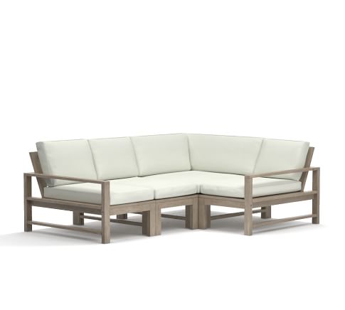 Indio 4-Piece Sectional Cushion Set (1 Corner, 1 Armless, 1 Left-Arm, 1 Right-Arm), Sunbrella® Natural