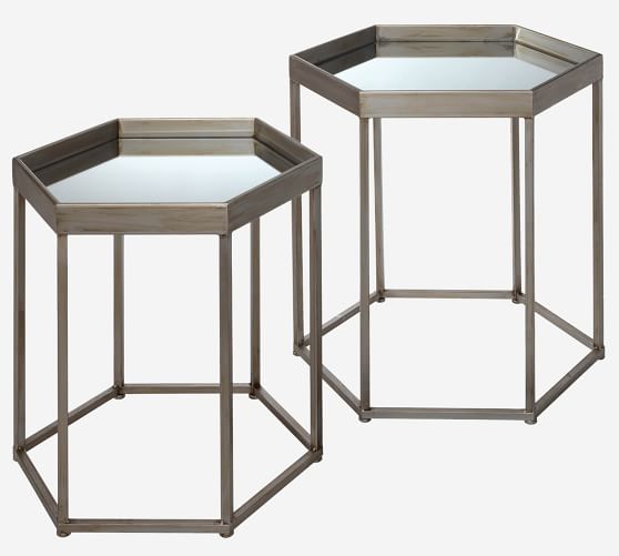 pottery barn mirrored side table