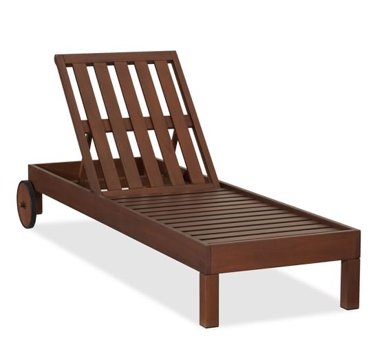 pottery barn wood chaise lounge