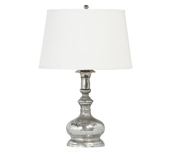 pottery barn silver lamp